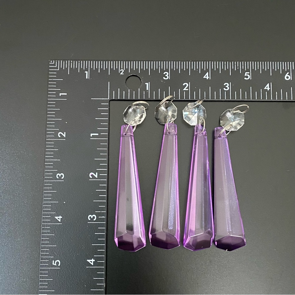 22pcs Lilac Lavender Purple 3.5” Icicle Drop Chandelier Prism Lamp Replacement - Picture 3 of 12